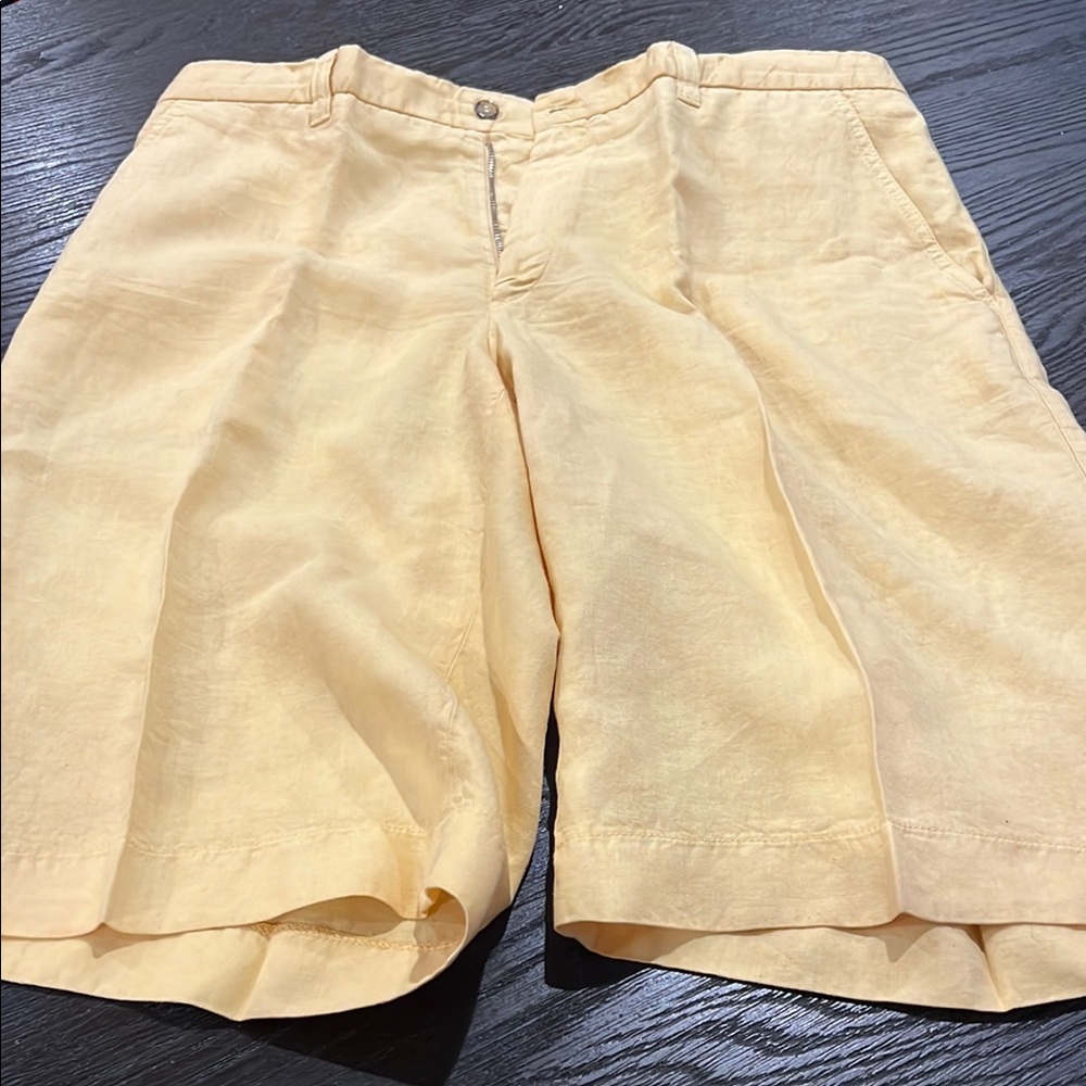 Pal Zileri Men's Yellow Linen Shorts